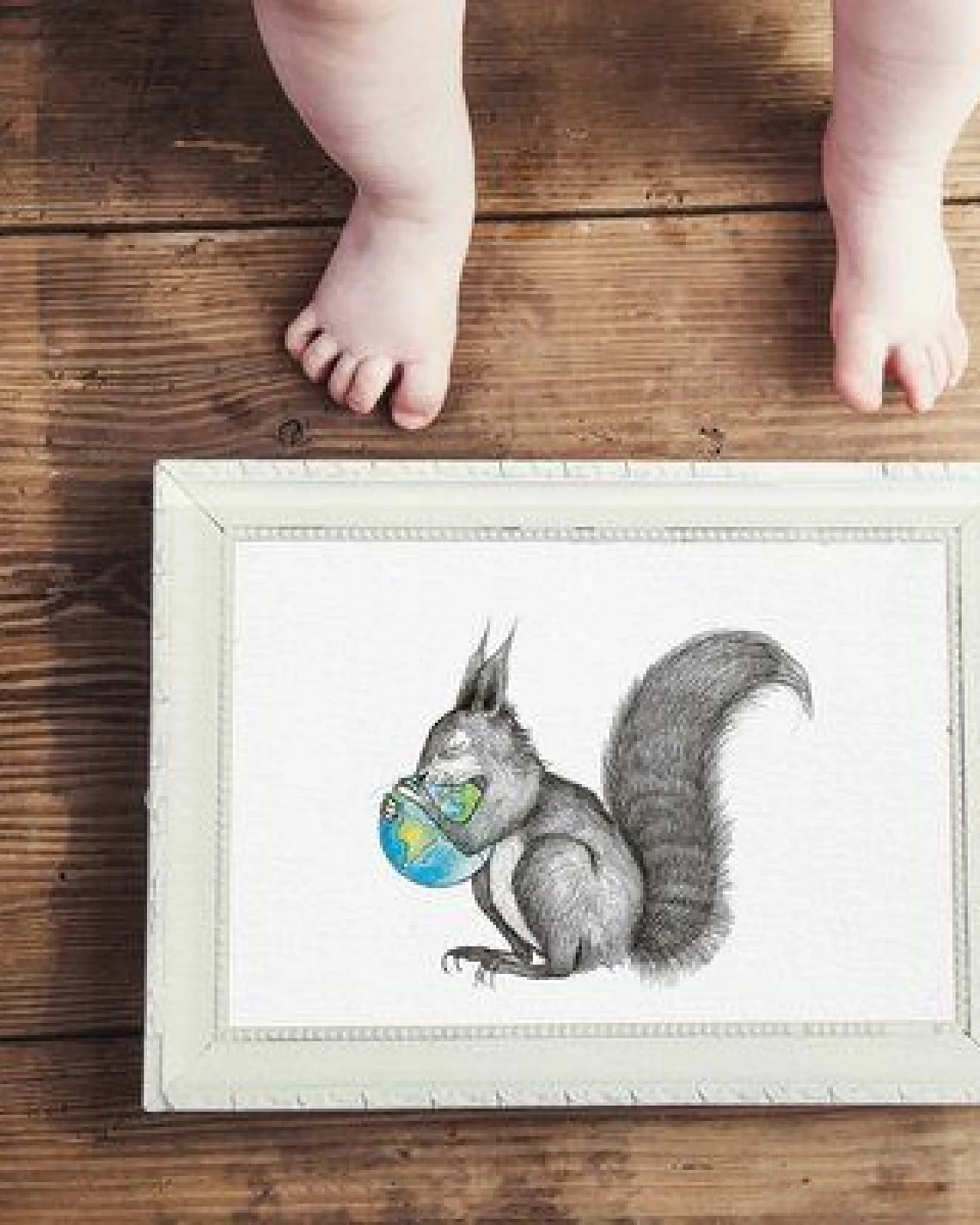 Kunstdruck »Eichhörnchen Welt« von LIGARTI – Ansicht 2