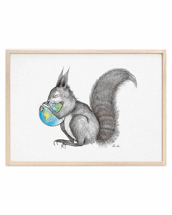 Kunstdruck »Eichhörnchen Welt« von LIGARTI