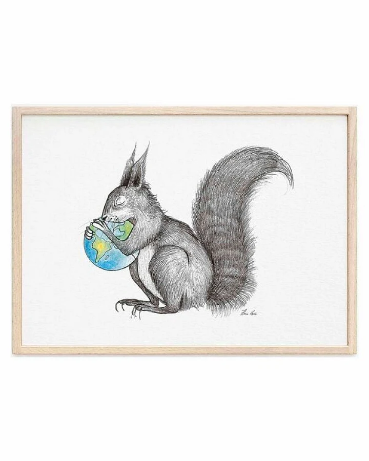 Kunstdruck »Eichhörnchen Welt« von LIGARTI