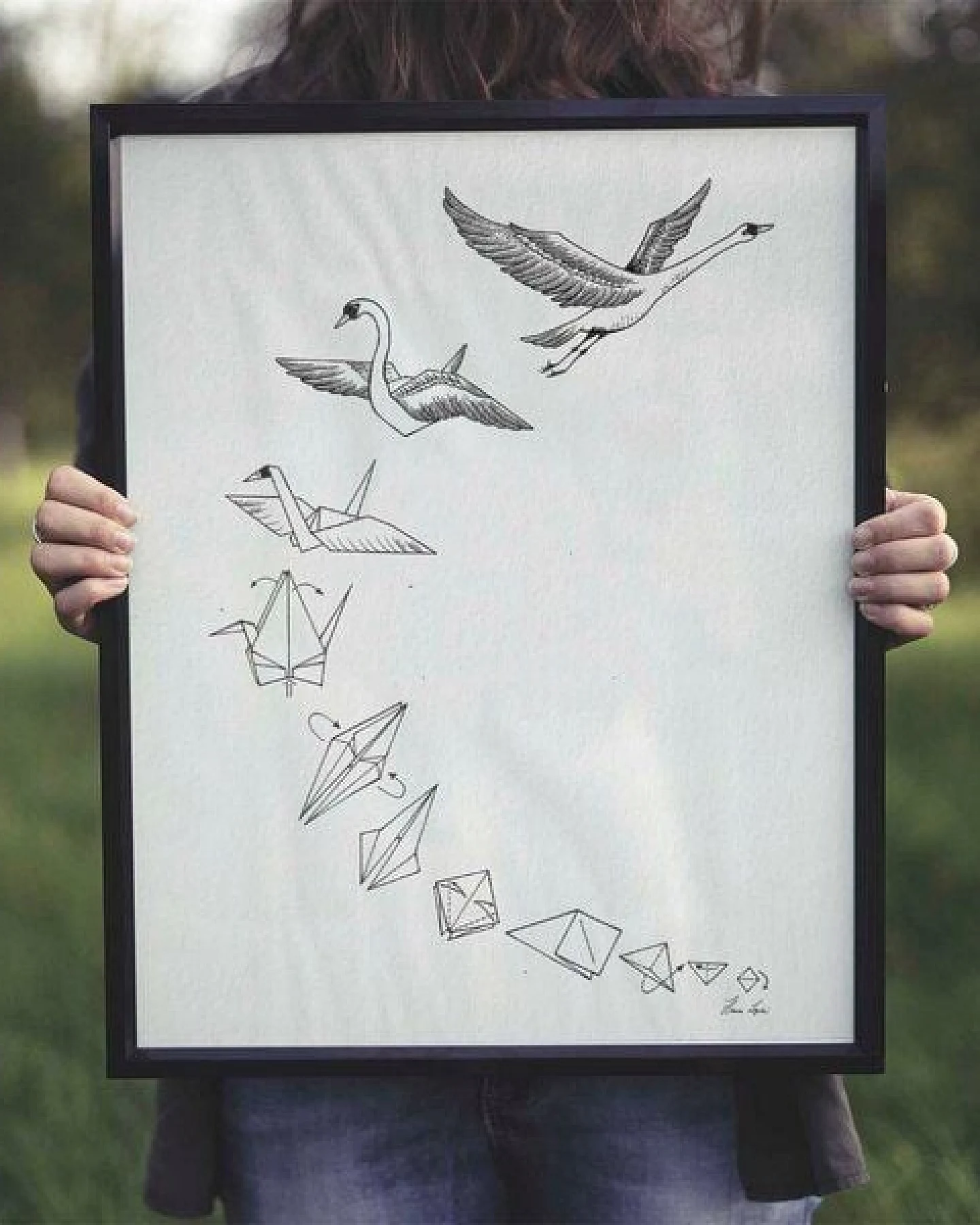 Kunstdruck »Origami Schwan« von LIGARTI – Ansicht 4