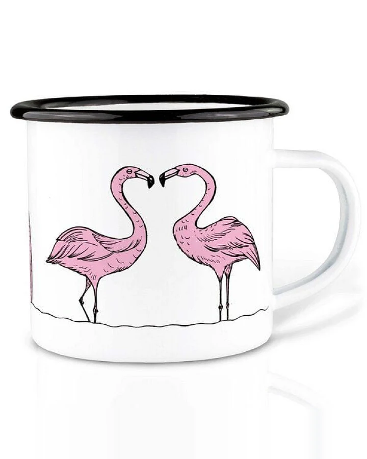 Emailletasse »Flamingoparade« von LIGARTI