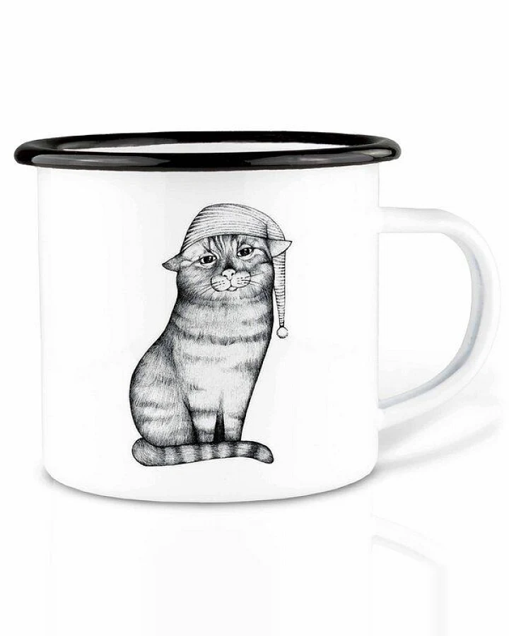 Emailletasse »Gute Nacht Katze« von LIGARTI