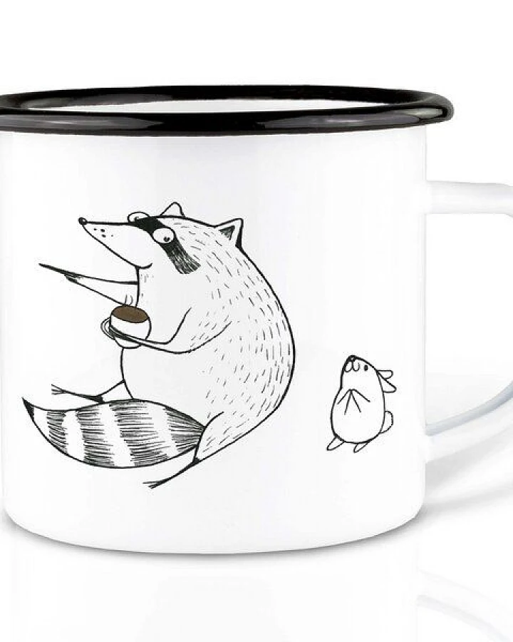 Emailletasse »Kaffeeninchen« von LIGARTI