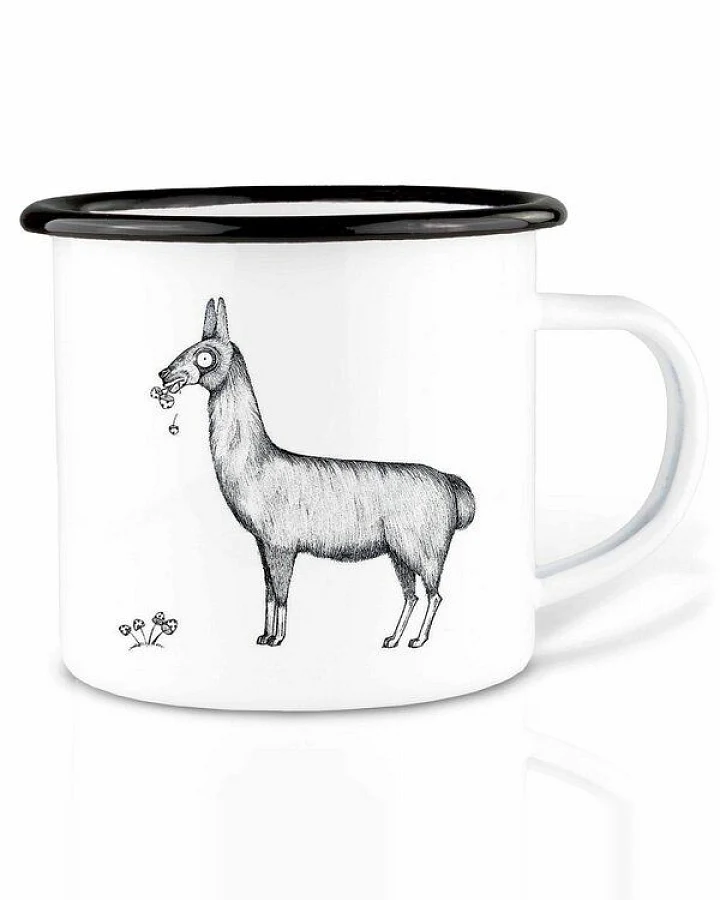 Emailletasse »Lama« von LIGARTI