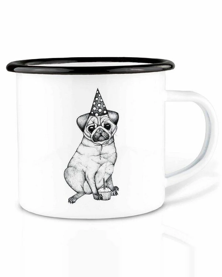 Emailletasse »Mops« von LIGARTI