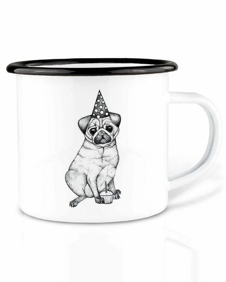 Emailletasse »Mops« von LIGARTI