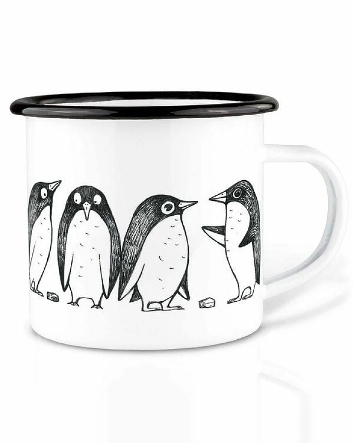 Emailletasse »Pinguin Lovestory« von LIGARTI