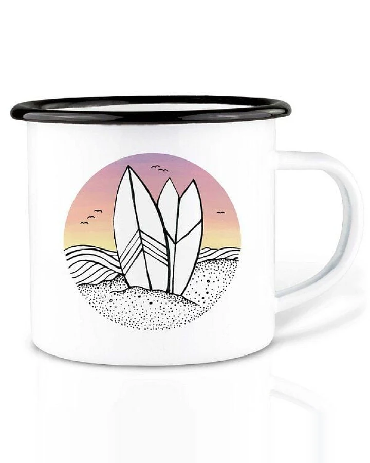 Emailletasse »Surfing Day and Night« von LIGARTI