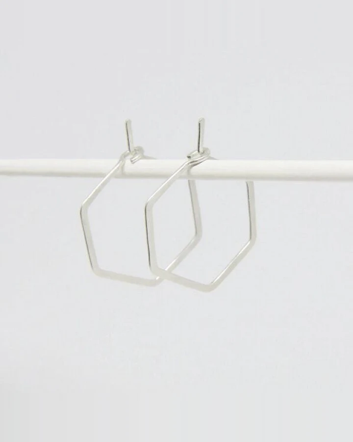 BELLYBIRD Jewellery CREOLEN - Hexagon, gehämmert, S/M/L