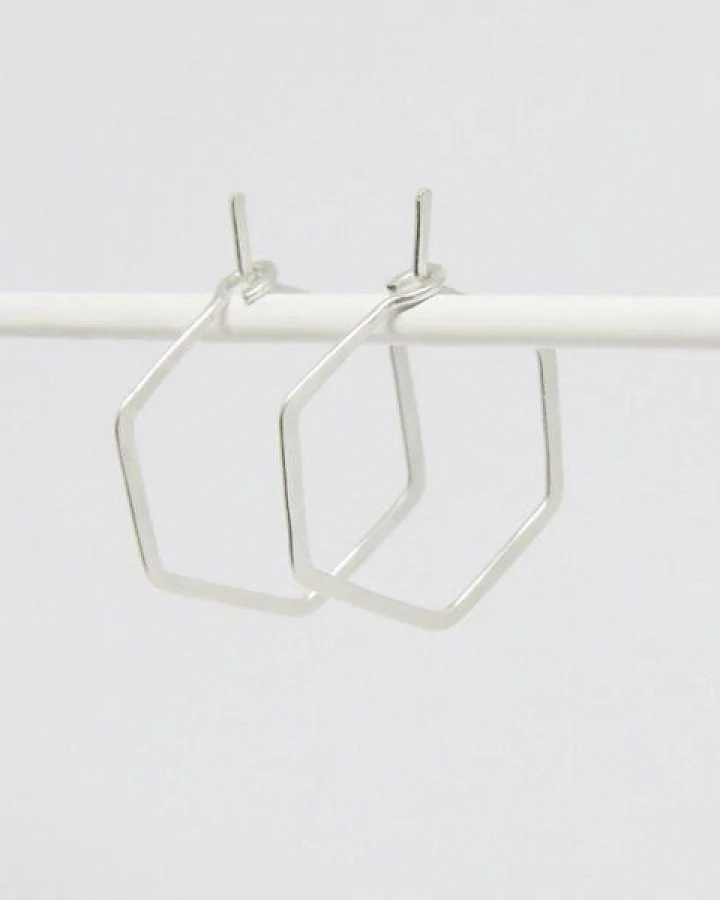 BELLYBIRD Jewellery CREOLEN - Hexagon, gehämmert, S/M/L