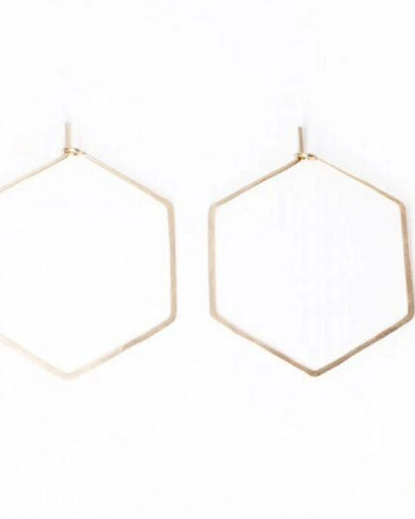 BELLYBIRD Jewellery CREOLEN - Hexagon, gehämmert, S/M/L – Ansicht 3