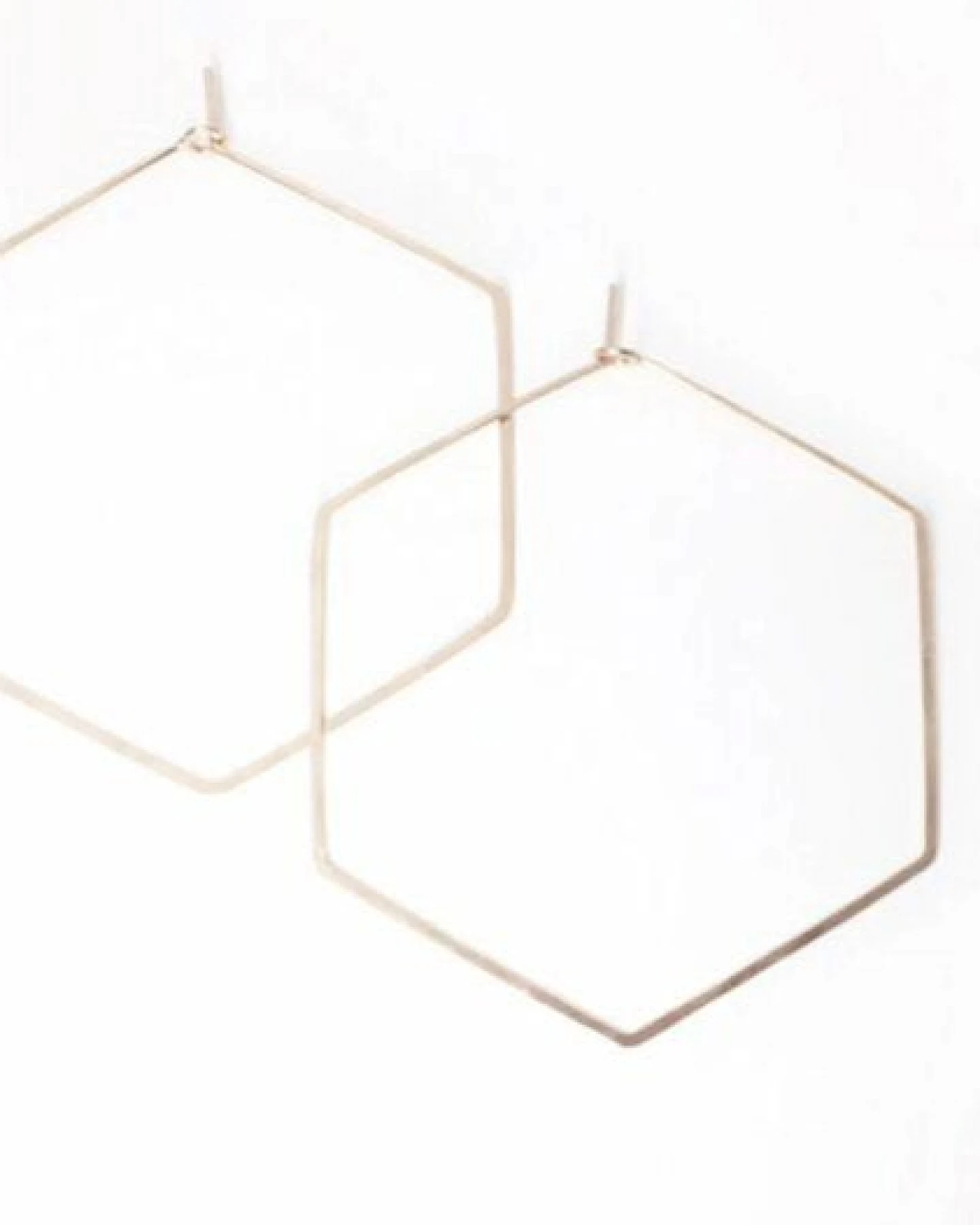 BELLYBIRD Jewellery CREOLEN - Hexagon, gehämmert, S/M/L – Ansicht 2