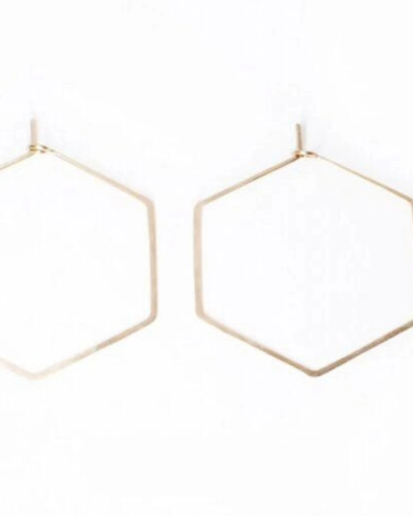 BELLYBIRD Jewellery CREOLEN - Hexagon, gehämmert, S/M/L – Ansicht 3