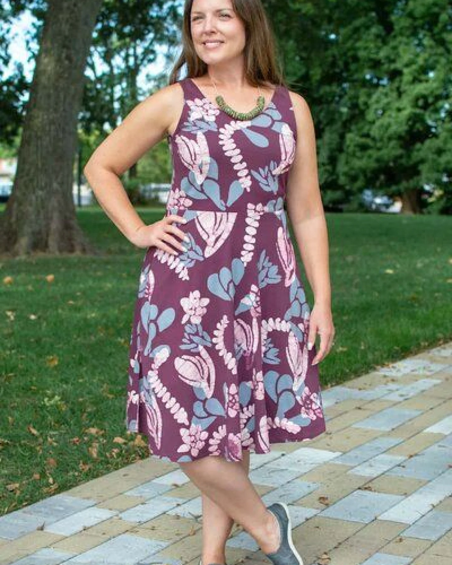 Global Mamas Bio Jersey Kleid - FIT & FLARE - Botany – Ansicht 2