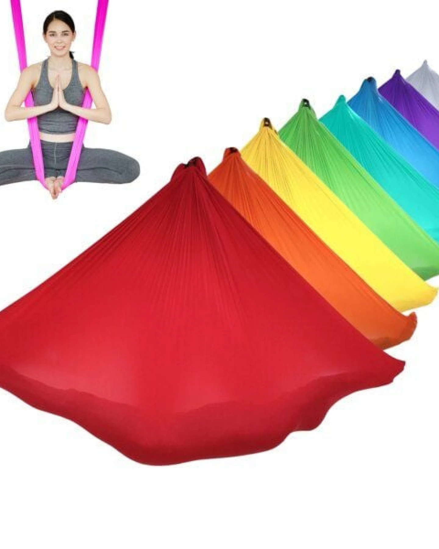 YOGALAXY® Aerial Yoga Tuch - ohne Zubehör - Premiumqualität in diversen Farben – Ansicht 2