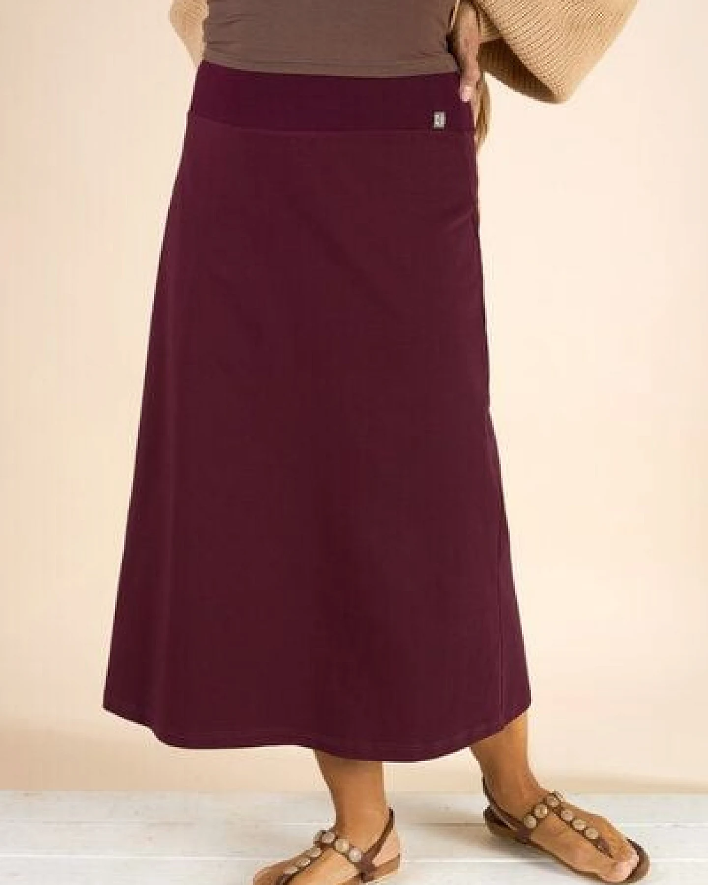 La Gitana Midirock - A-Linien Damen Rock aus Bio-Baumwolle. Modell: "Anella" – Ansicht 2