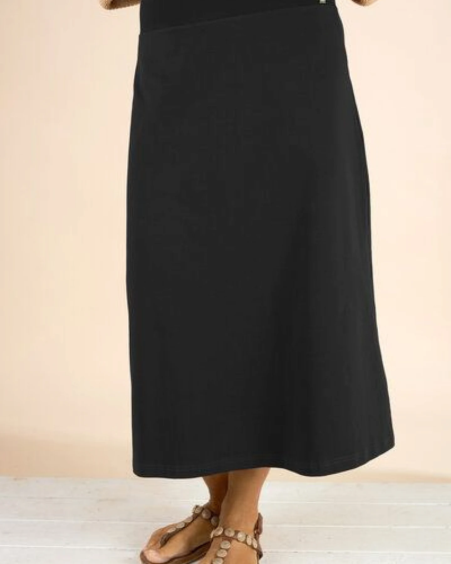 La Gitana Midirock - A-Linien Damen Rock aus Bio-Baumwolle. Modell: "Anella" – Ansicht 2