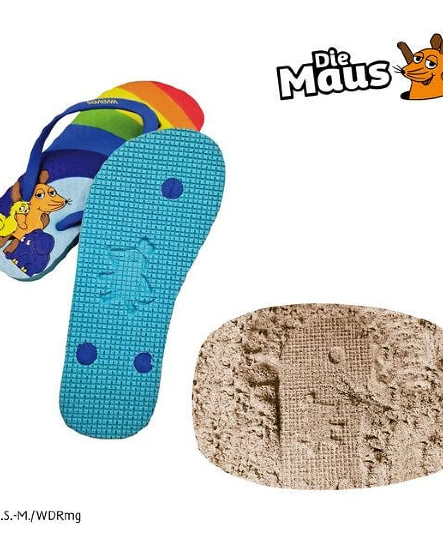 Waves Kinder Flip-Flops Die Maus „Regenbogen“ Größe 30-34 – Ansicht 3