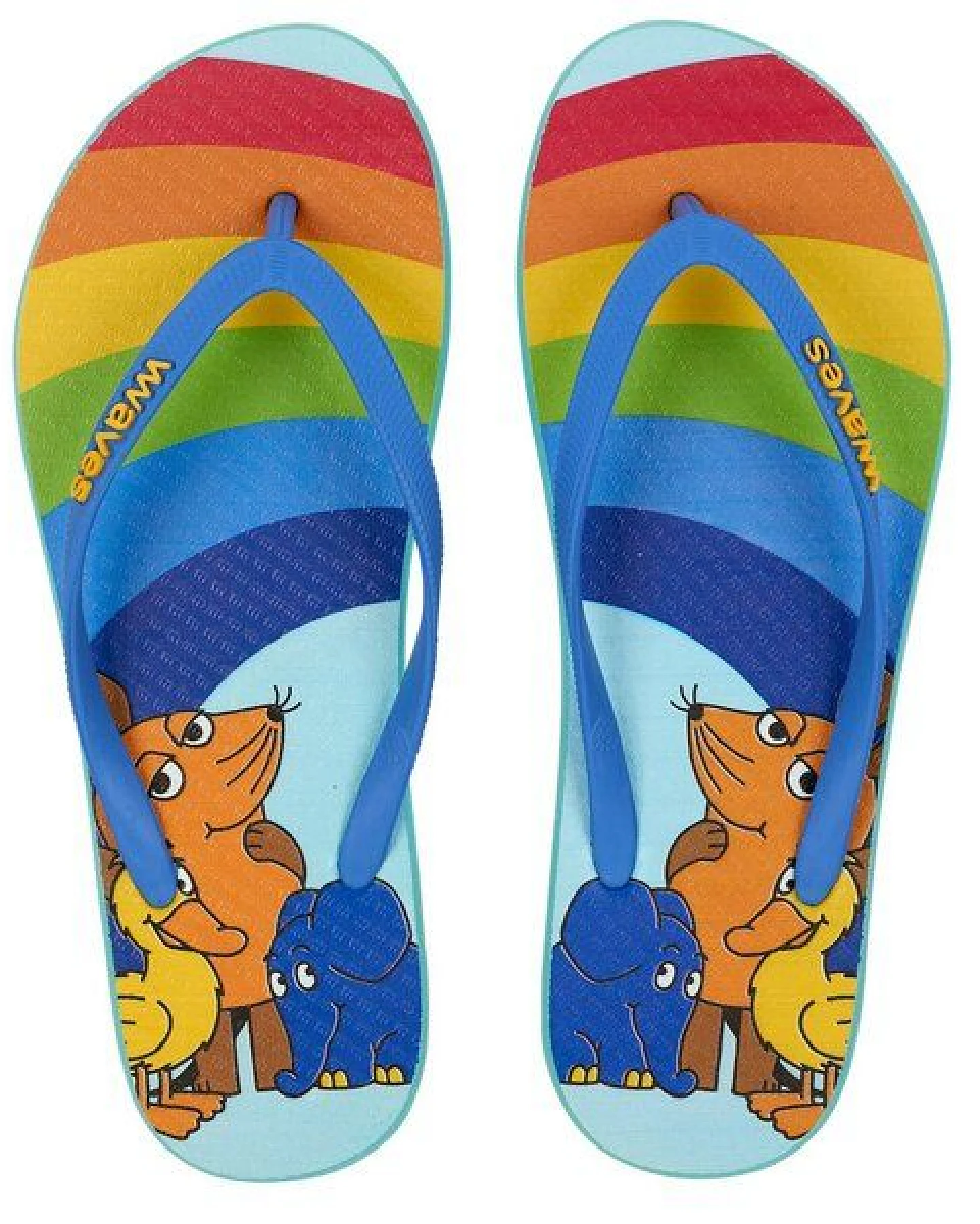 Waves Kinder Flip-Flops Die Maus „Regenbogen“ Größe 30-34 – Ansicht 2