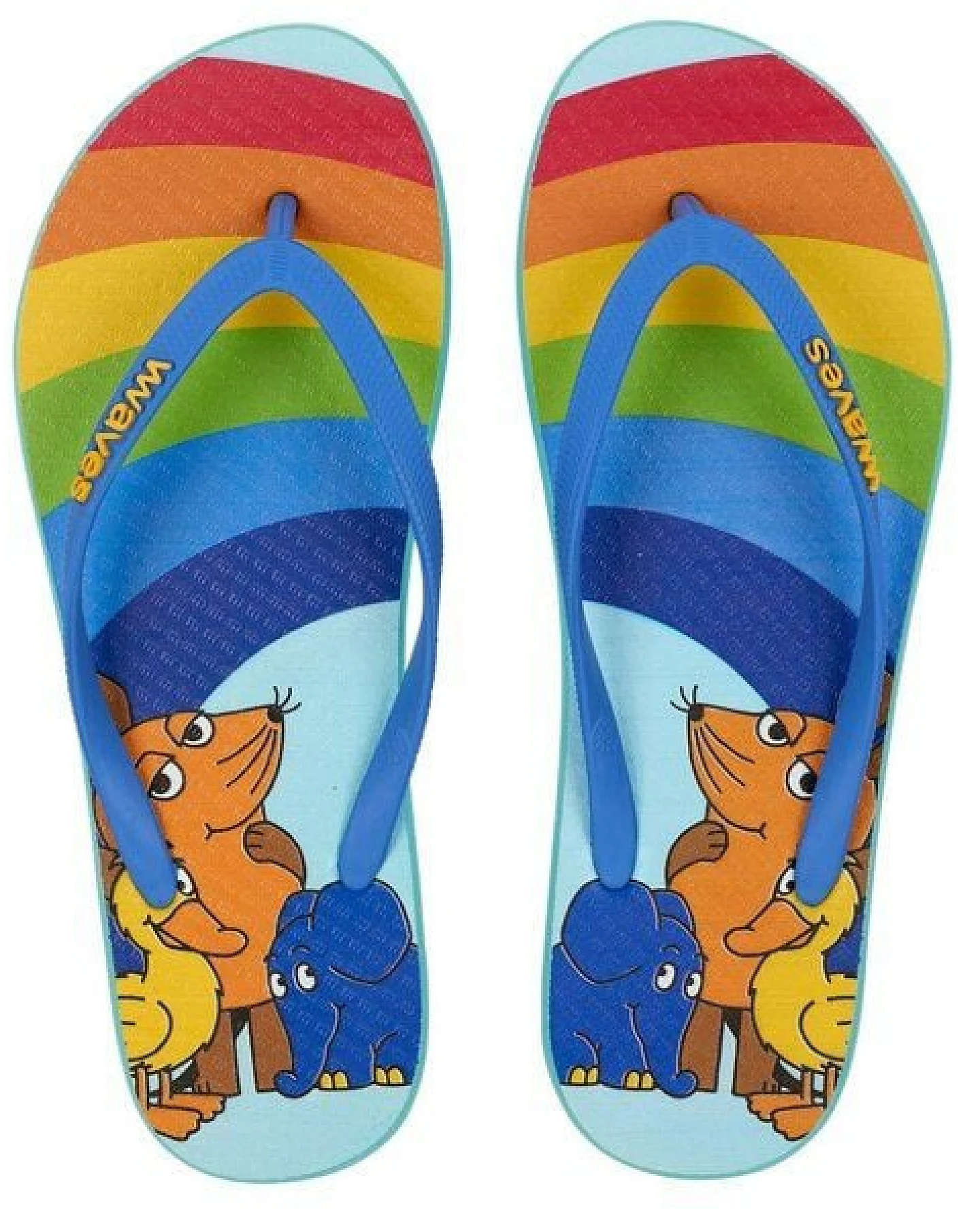 Waves Kinder Flip-Flops Die Maus „Regenbogen“ Größe 30-34 – Ansicht 2