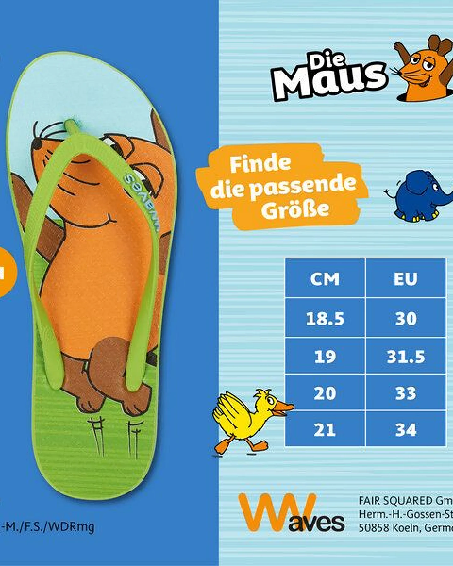 Waves Kinder Flip-Flops Die Maus „Sommertänzer“ Größe 30-34 – Ansicht 4