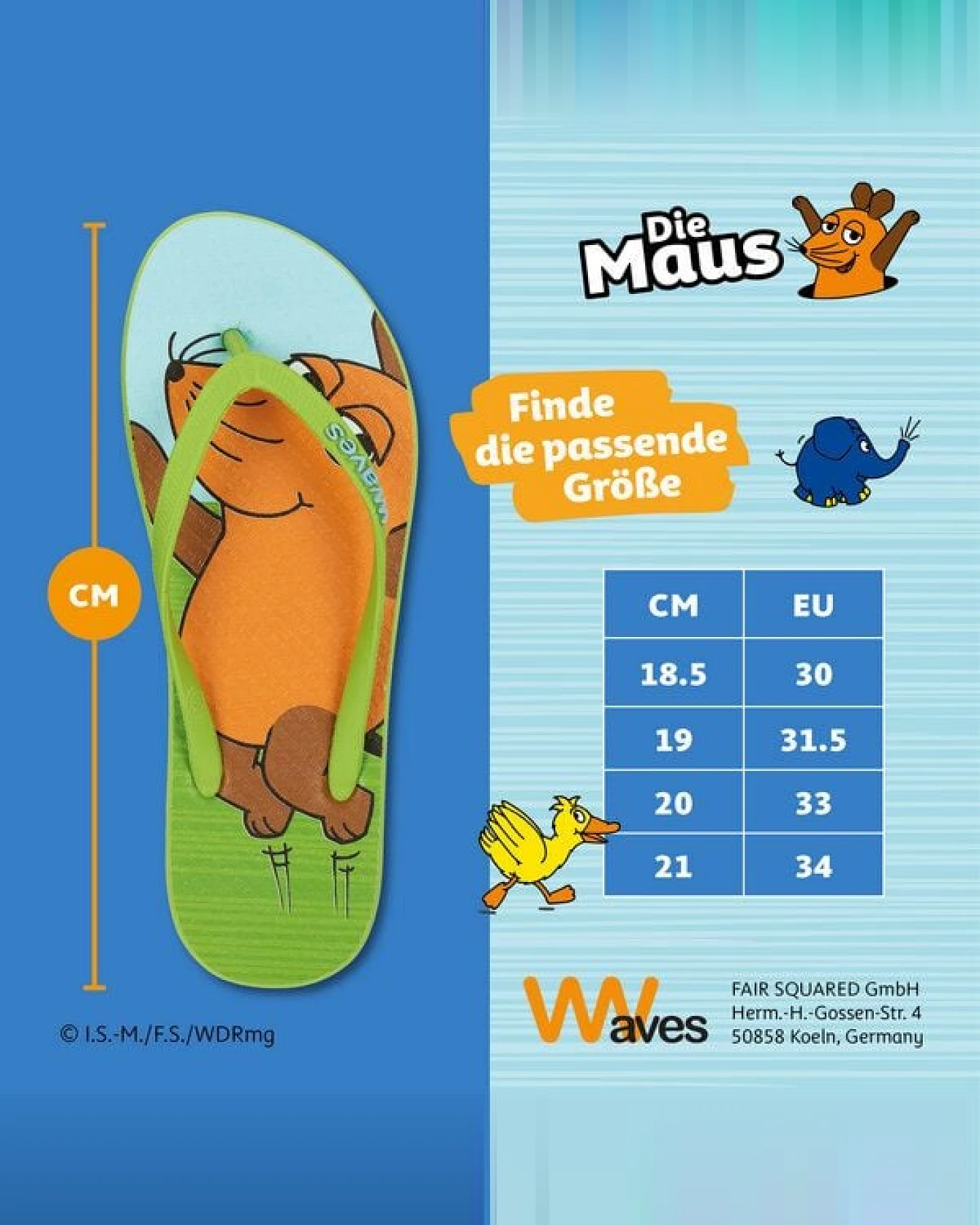 Waves Kinder Flip-Flops Die Maus „Sommertänzer“ Größe 30-34 – Ansicht 4
