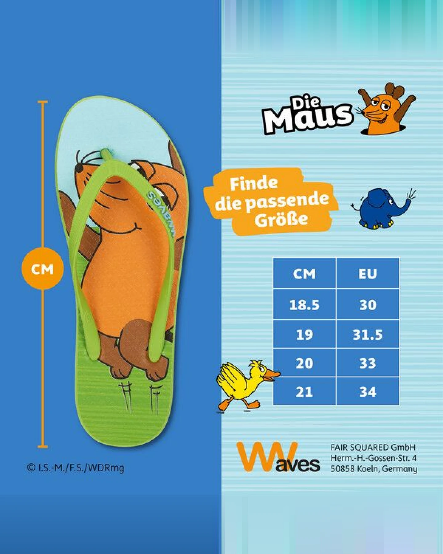 Waves Kinder Flip-Flops Die Maus „Sommertänzer“ Größe 30-34 – Ansicht 4