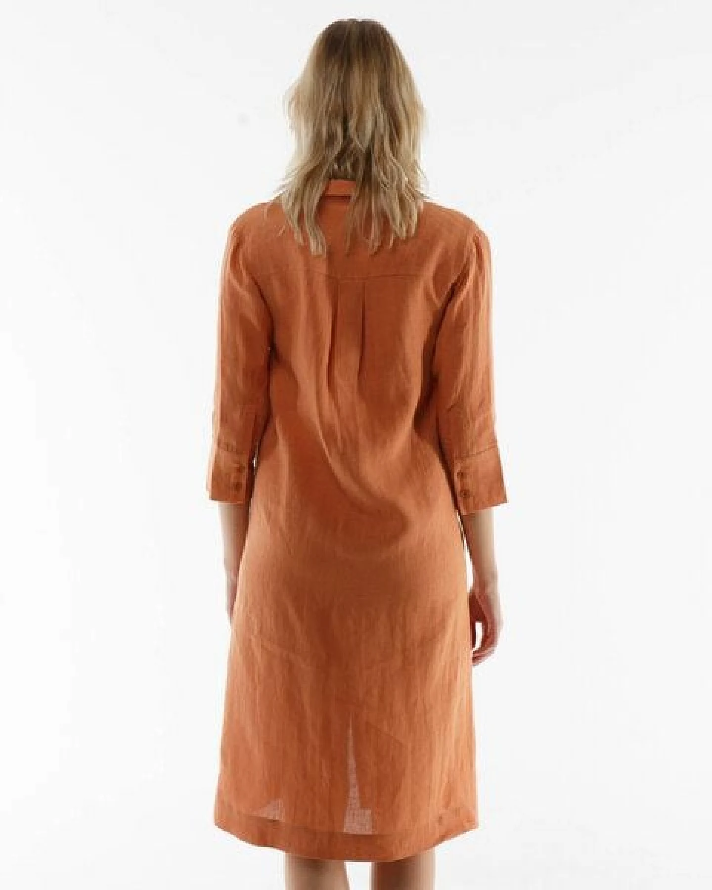 Alma & Lovis Maxi-Kleid im Hemdblusenstil aus reinem Leinen – Ansicht 3