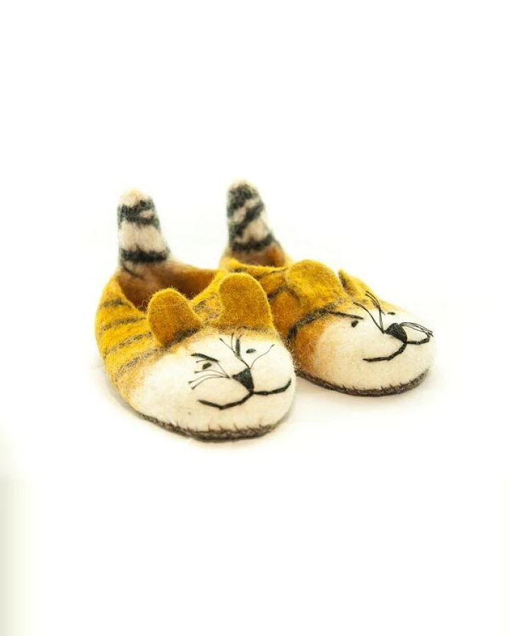 short'n'pietz Filz Hausschuhe Tiger für Kinder und Erwachsene