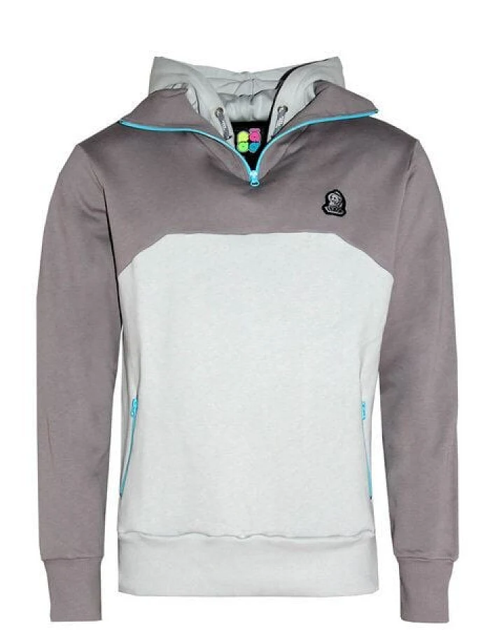 FÄDD Unisex 1/4 Sweatjacke/ Zipper aus Bio-Baumwolle Grau/ Blau/ Türkis