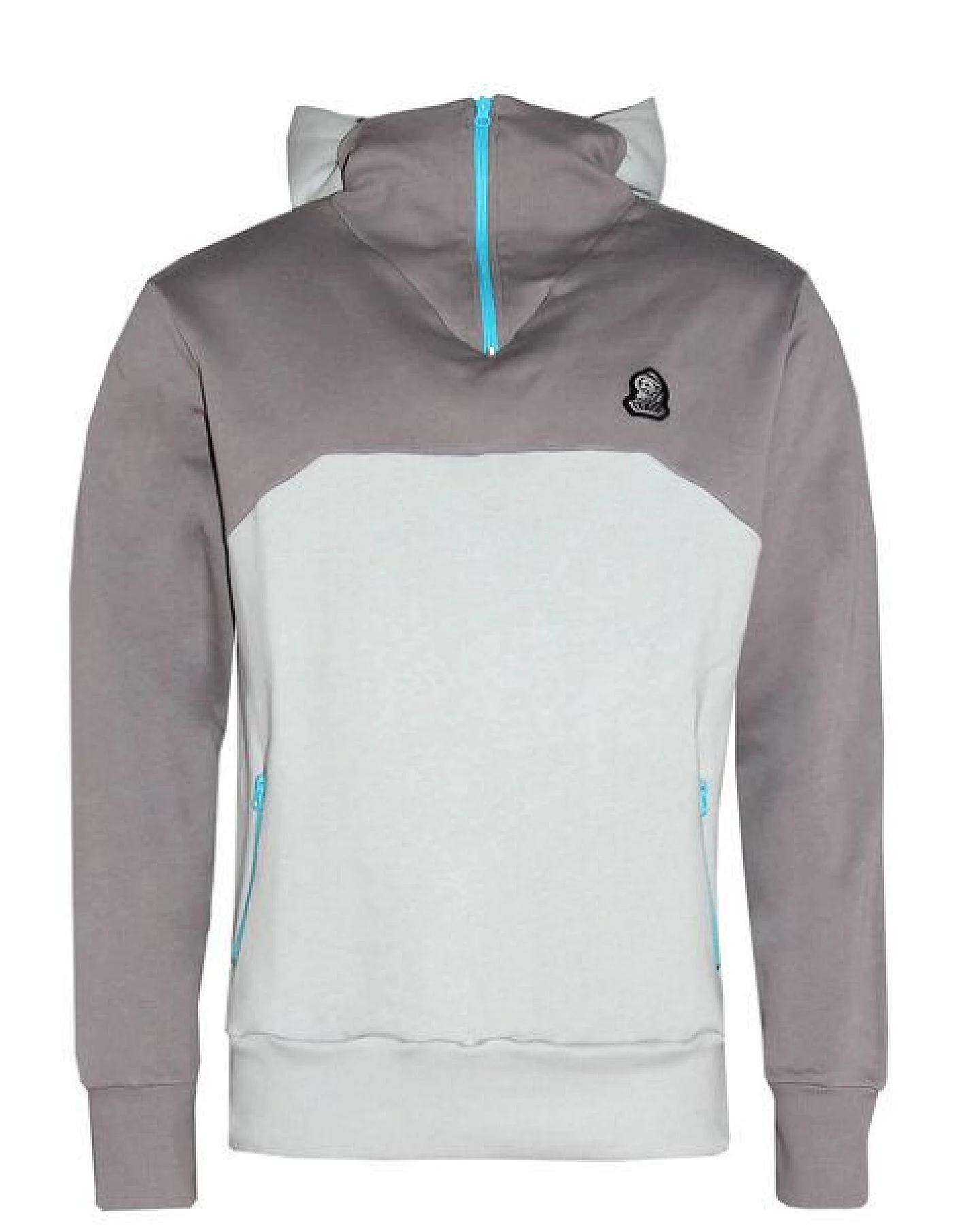 FÄDD Unisex 1/4 Sweatjacke/ Zipper aus Bio-Baumwolle Grau/ Blau/ Türkis – Ansicht 2