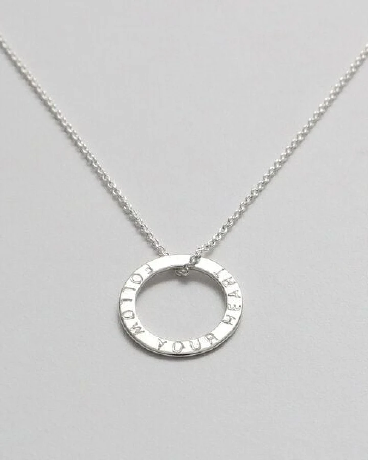 BELLYBIRD Jewellery Personalisierte Gravurkette - Ring, 16,5 mm / Silber/ Silber vergoldet