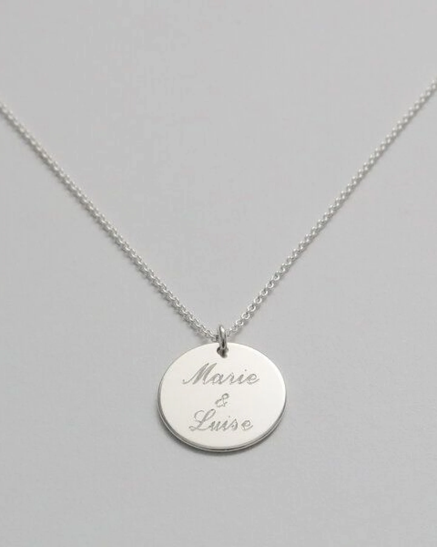 BELLYBIRD Jewellery Personalisierte Gravurkette - Plättchen, Name, 15,5 mm/ Silber/ Silber vergoldet – Ansicht 4