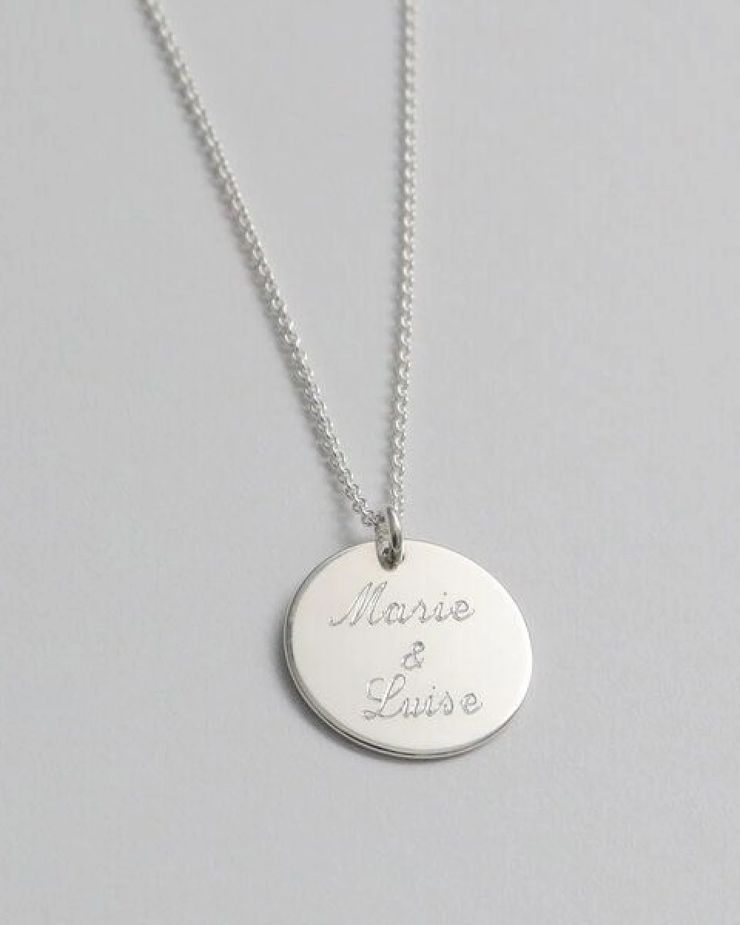 BELLYBIRD Jewellery Personalisierte Gravurkette - Plättchen, Name, 15,5 mm/ Silber/ Silber vergoldet – Ansicht 3