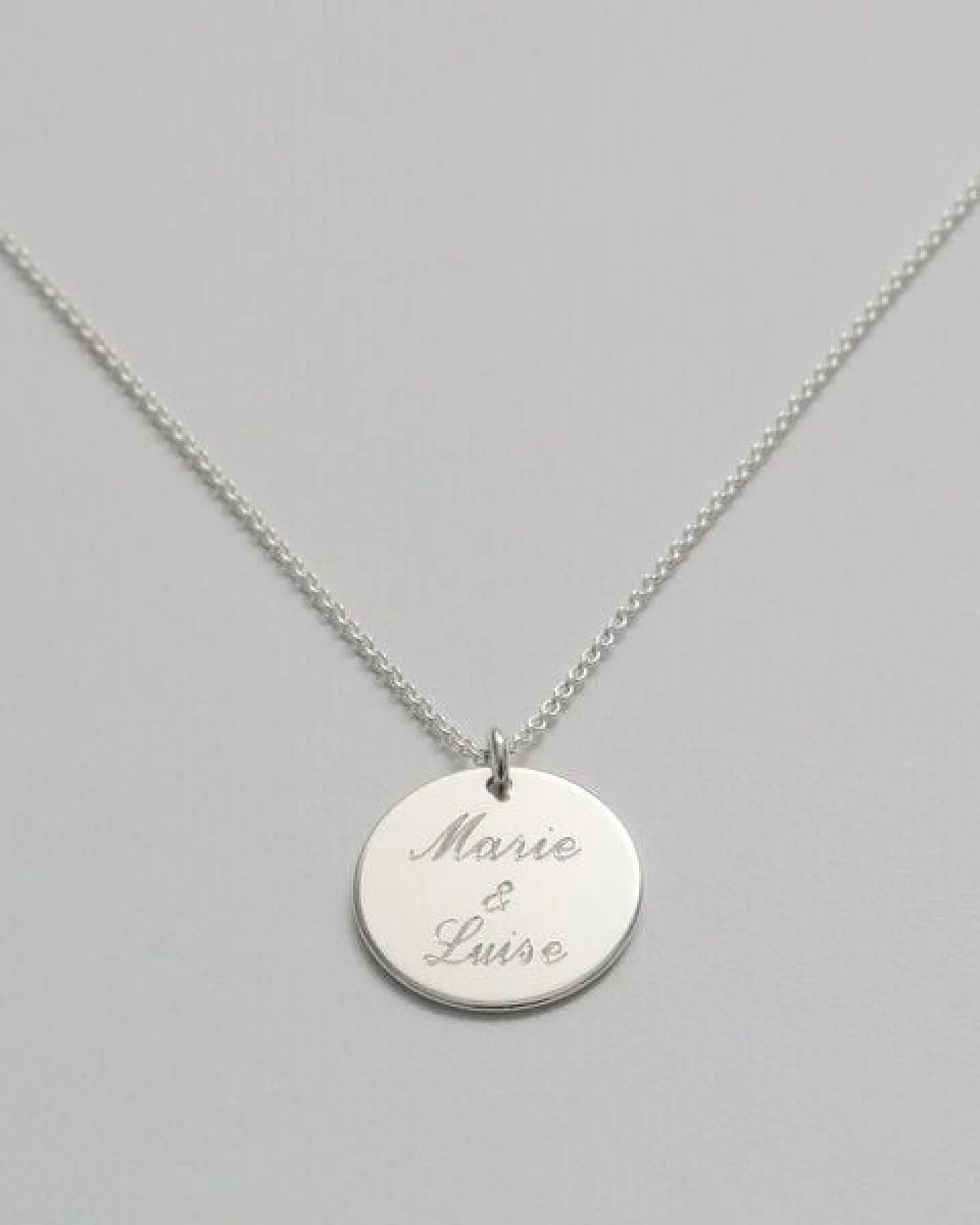 BELLYBIRD Jewellery Personalisierte Gravurkette - Plättchen, Name, 15,5 mm/ Silber/ Silber vergoldet – Ansicht 4