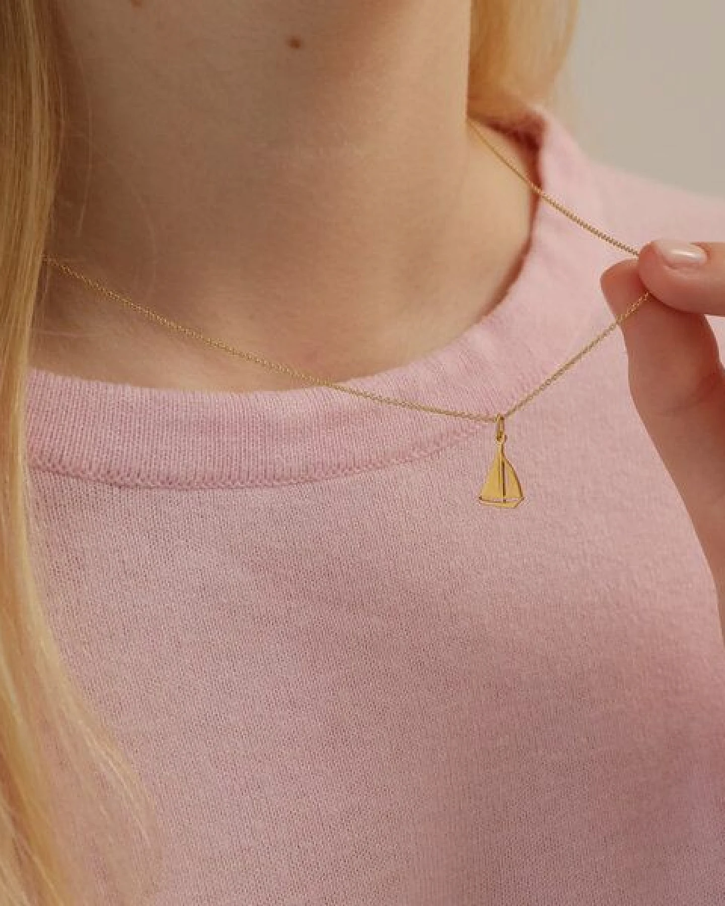 BELLYBIRD Jewellery Kinderkette - kleines Boot, Anhänger/ Silber/ Silber vergoldet – Ansicht 3