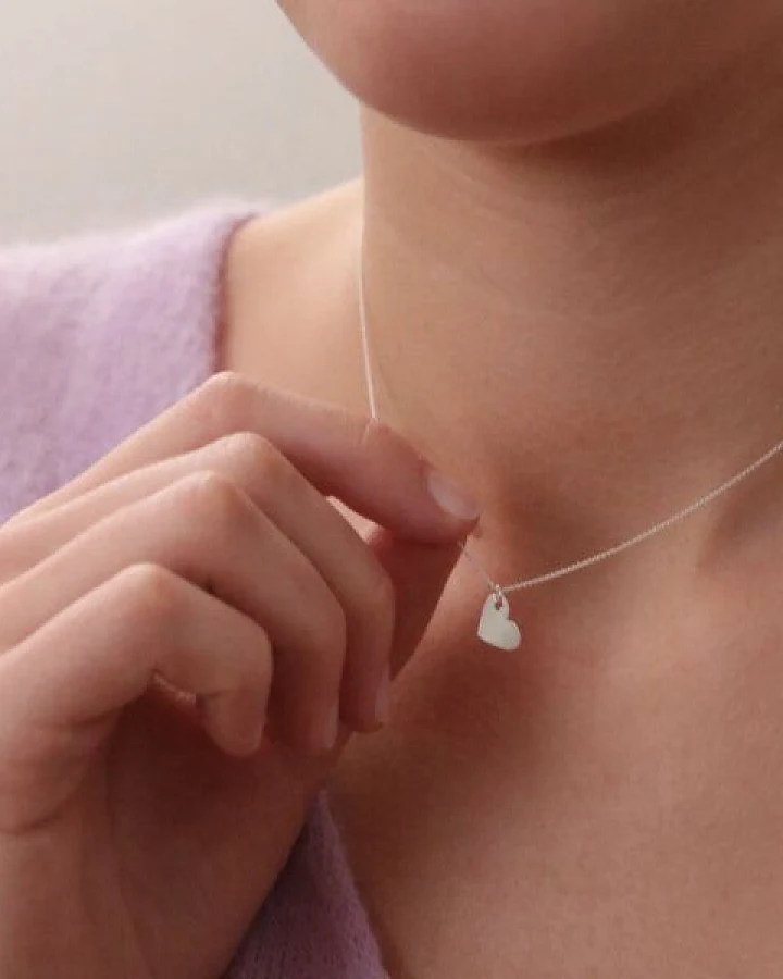 BELLYBIRD Jewellery Kinderkette - kleines Herz, Anhänger/ Silber/ Silber vergoldet/ Rosé
