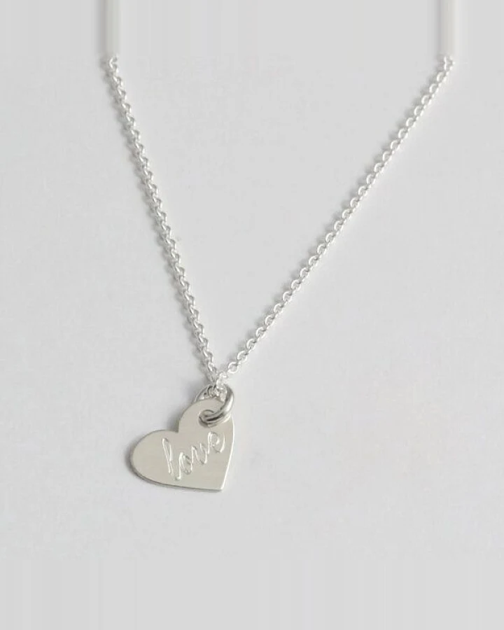 BELLYBIRD Jewellery Personalisierte Gravurkette - kleines Herz, 10 mm/ Silber/ Silber vergoldet