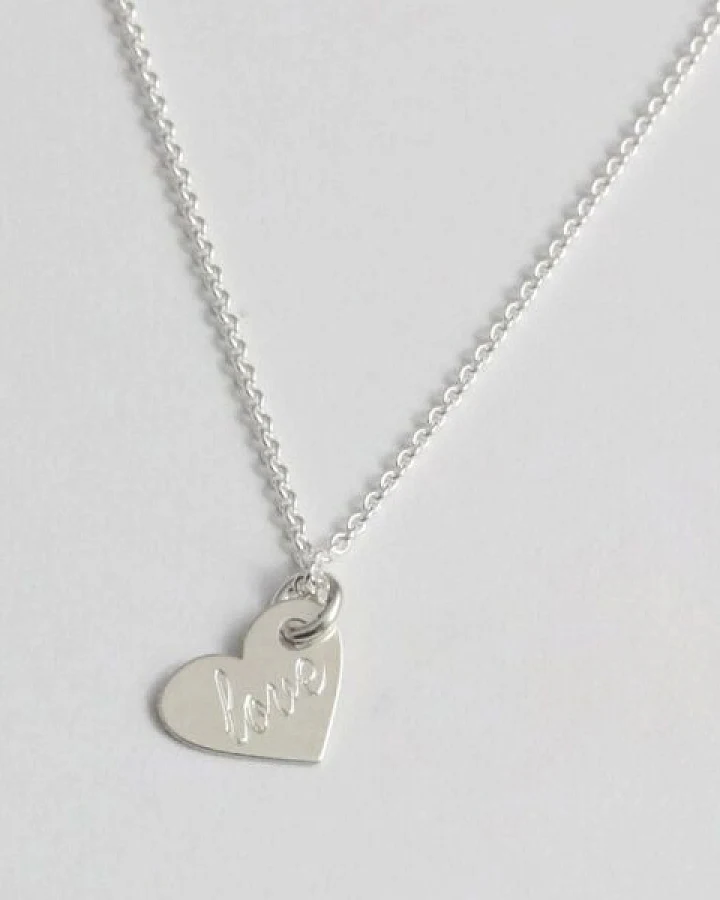 BELLYBIRD Jewellery Personalisierte Gravurkette - kleines Herz, 10 mm/ Silber/ Silber vergoldet