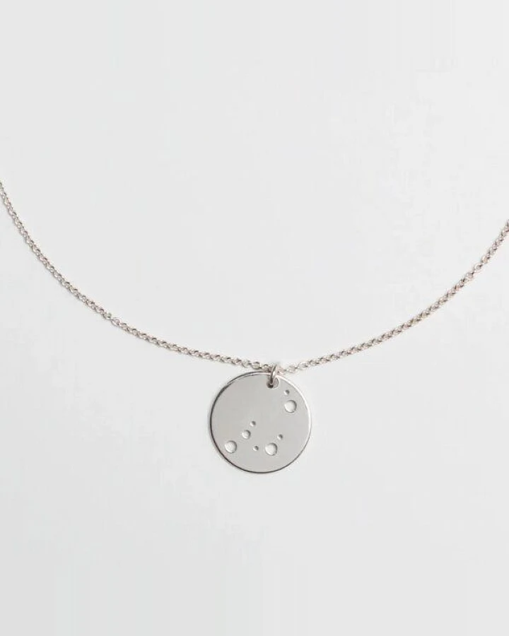 BELLYBIRD Jewellery Sternzeichen Kette, Anhänger 14mm, Silber/ Silber vergoldet
