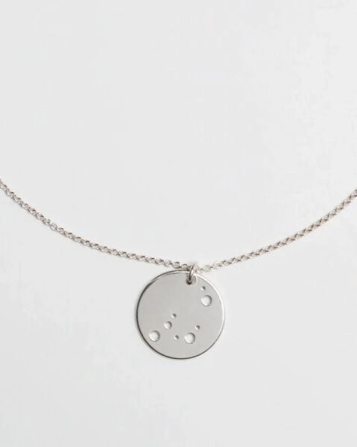 BELLYBIRD Jewellery Sternzeichen Kette, Anhänger 14mm, Silber/ Silber vergoldet