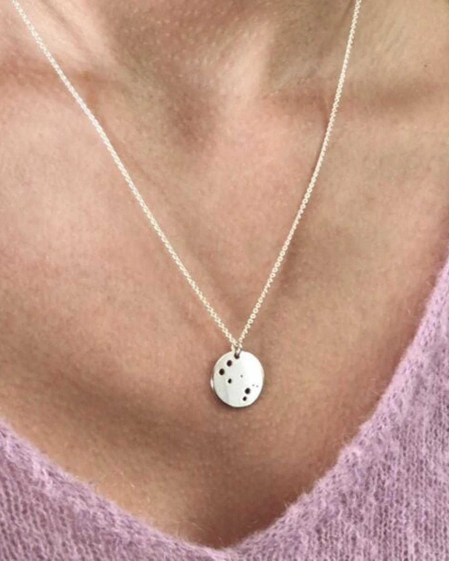 BELLYBIRD Jewellery Sternzeichen Kette, Anhänger 14mm, Silber/ Silber vergoldet – Ansicht 2