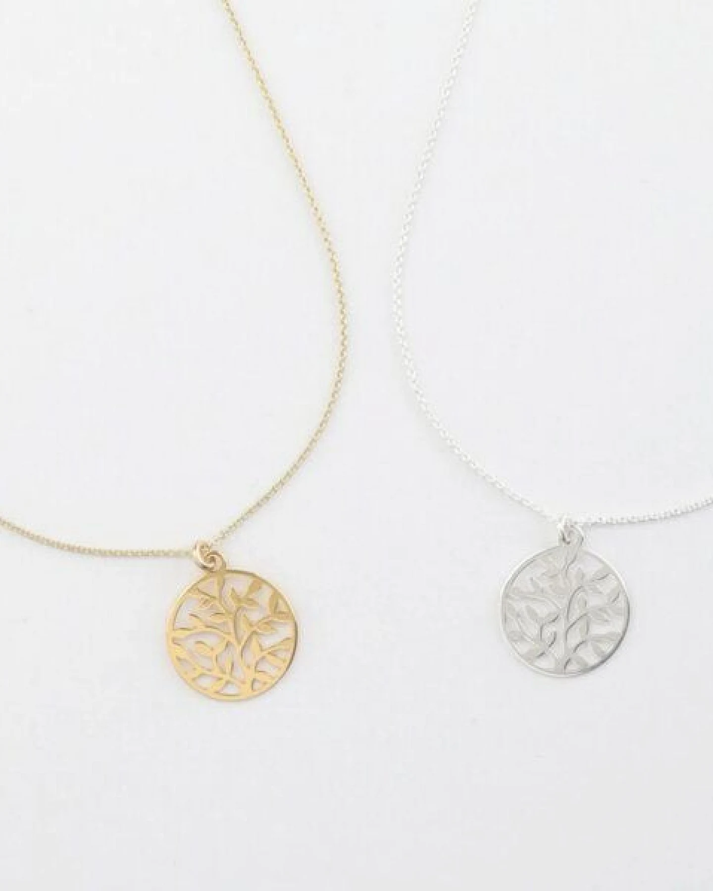 BELLYBIRD Jewellery Halskette - Lebensbaum, Anhänger kleiner Baum, Silber/ Silber vergoldet – Ansicht 2