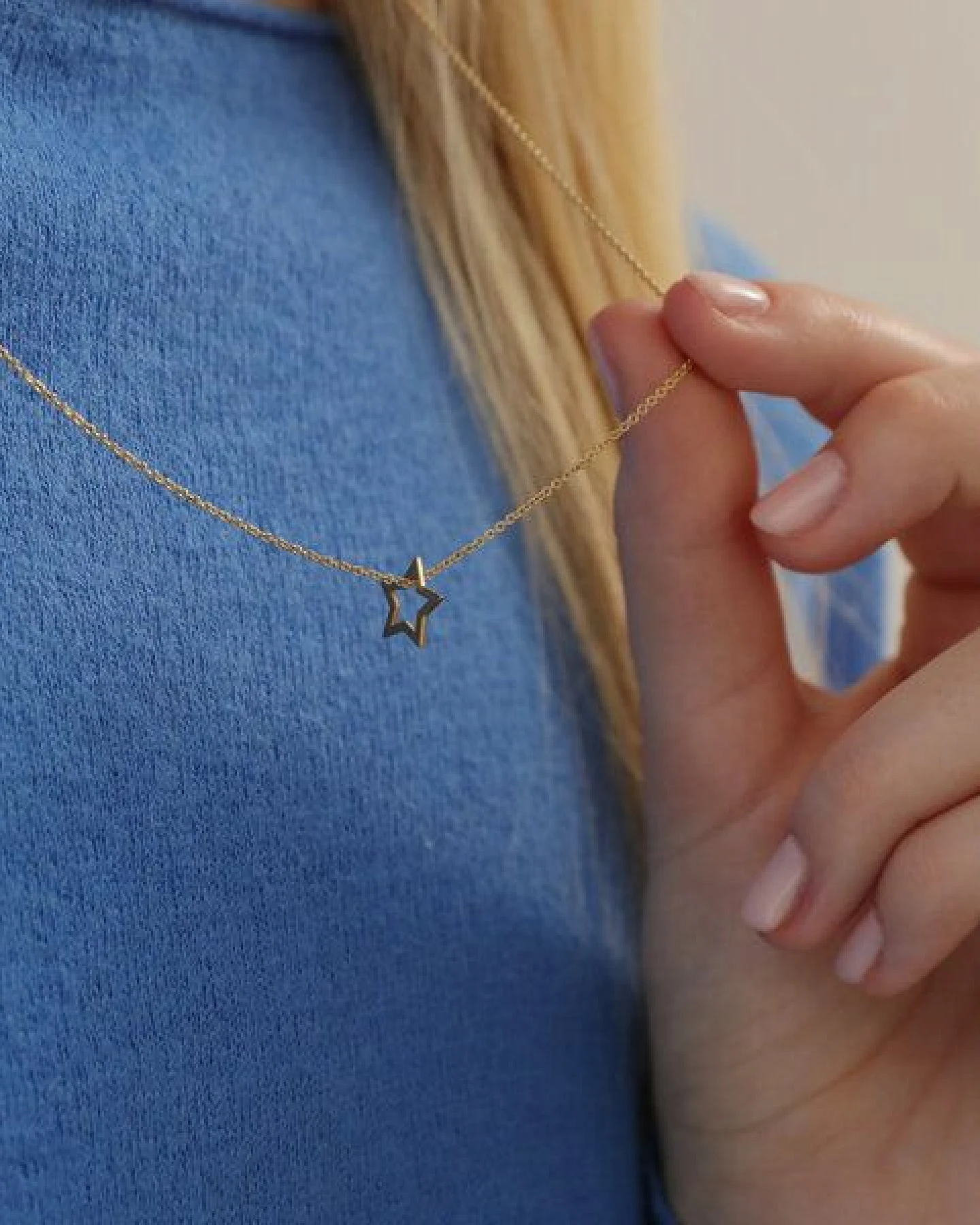 BELLYBIRD Jewellery Halskette - kleiner Stern, Sternanhänger, Silber/ Silber vergoldet – Ansicht 2