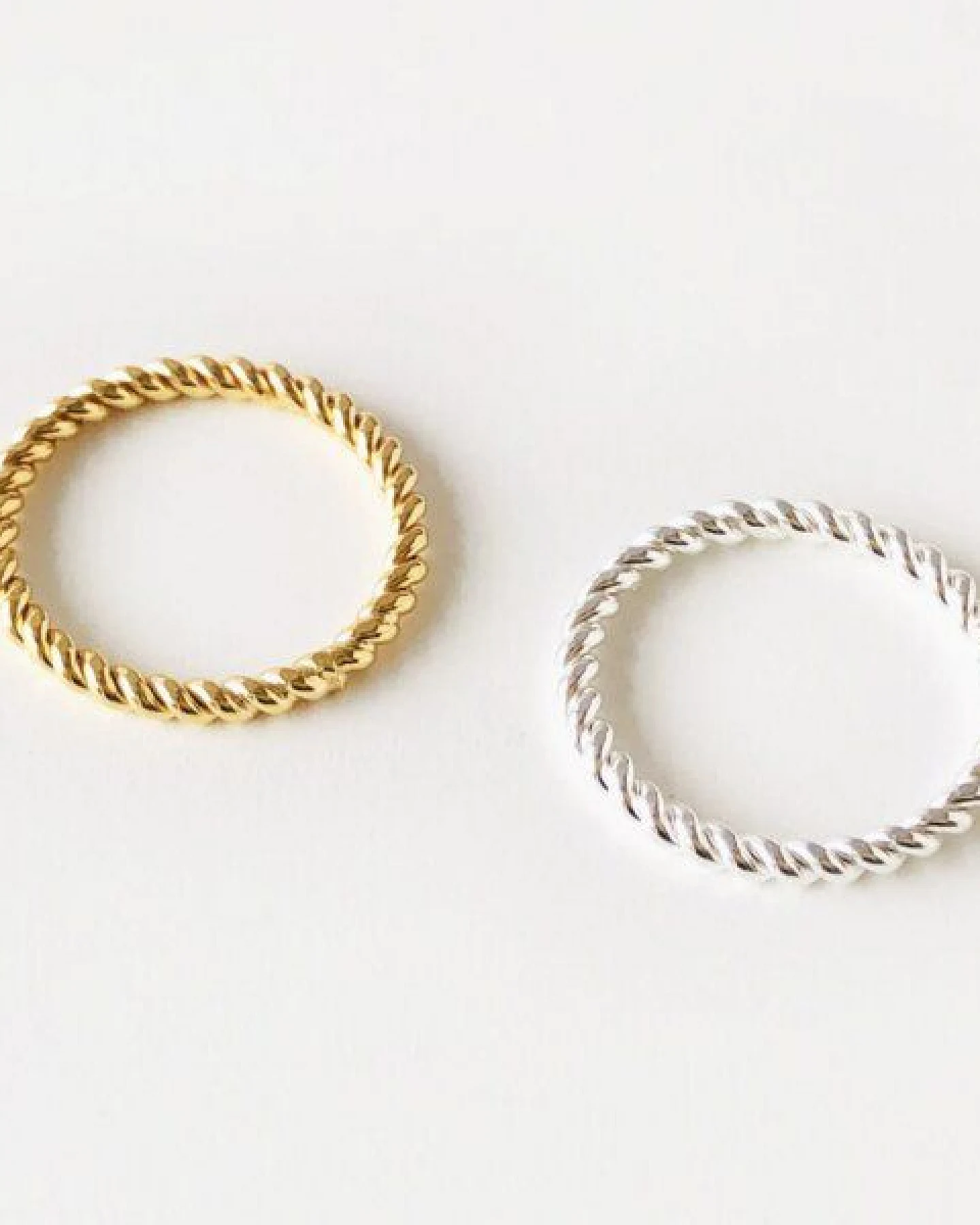 BELLYBIRD Jewellery Ring - SPIRALRING, gedrehter Silberring/ vergoldet – Ansicht 2