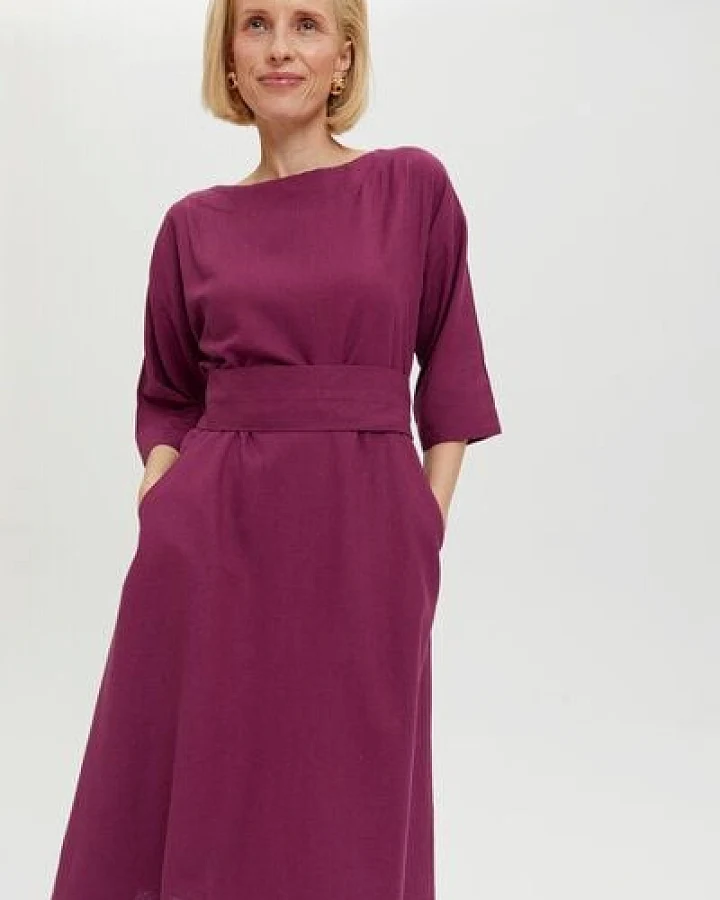 AYANI Mane Midikleid aus Leinen & ECOVERO