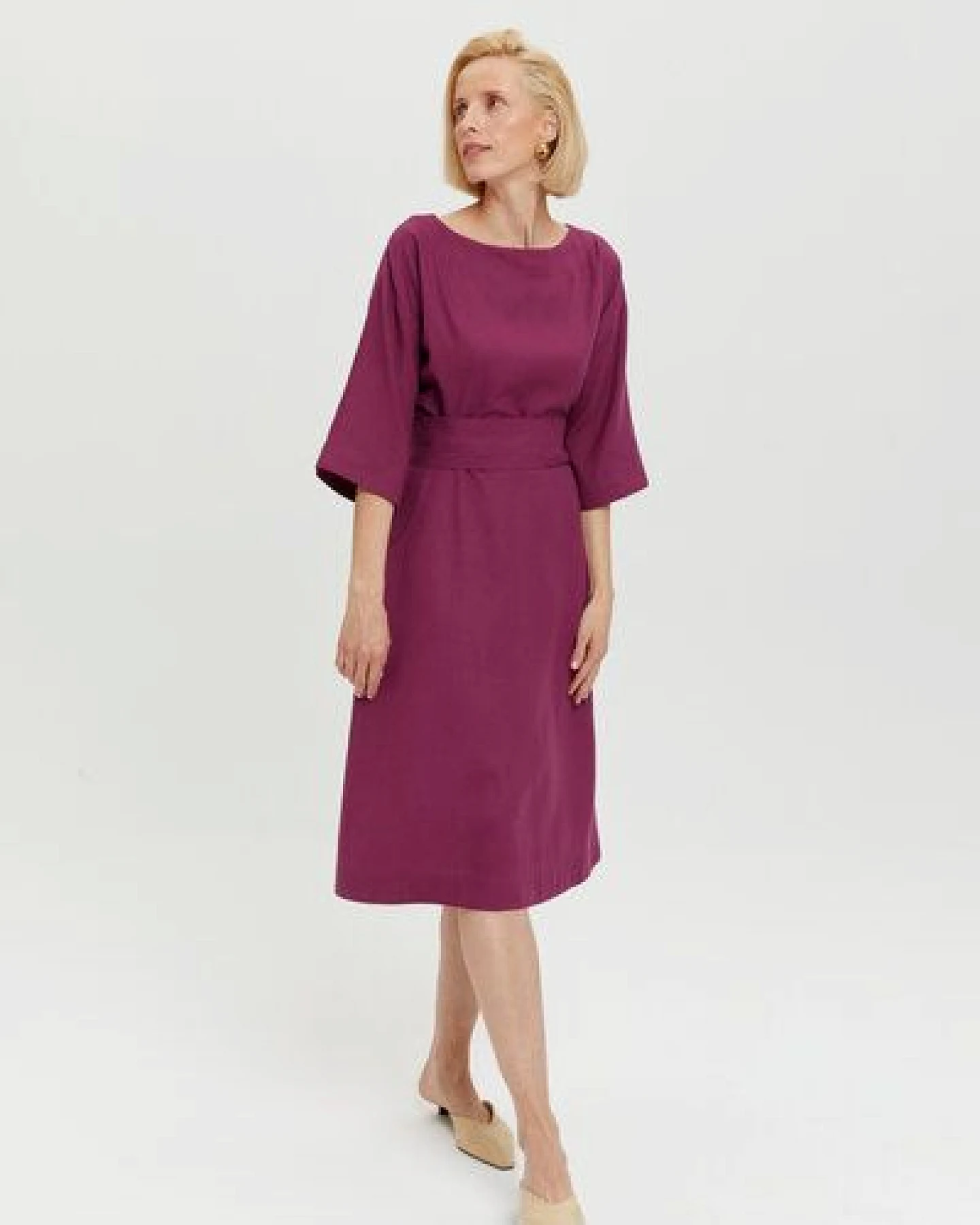AYANI Mane Midikleid aus Leinen & ECOVERO – Ansicht 2