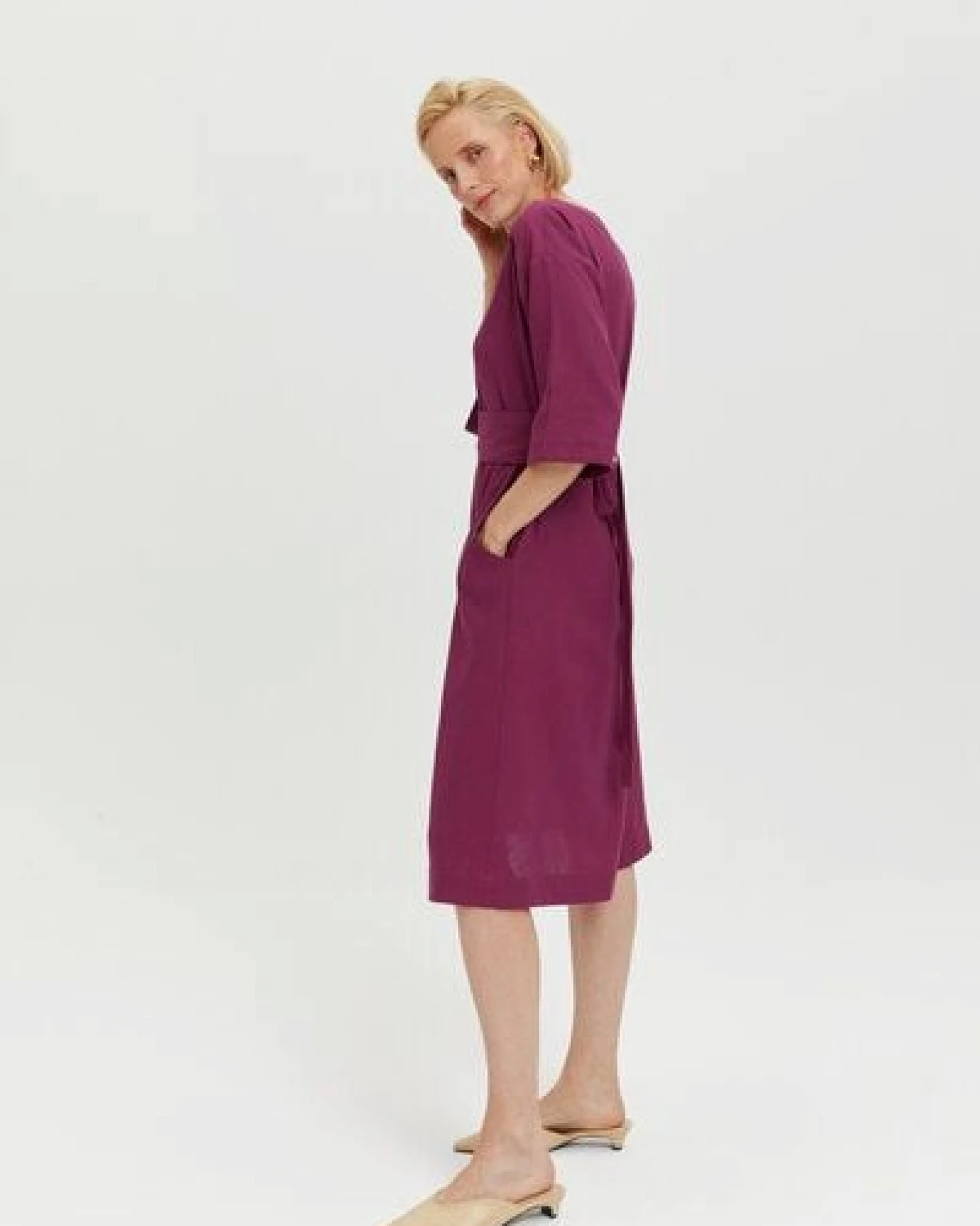 AYANI Mane Midikleid aus Leinen & ECOVERO – Ansicht 4