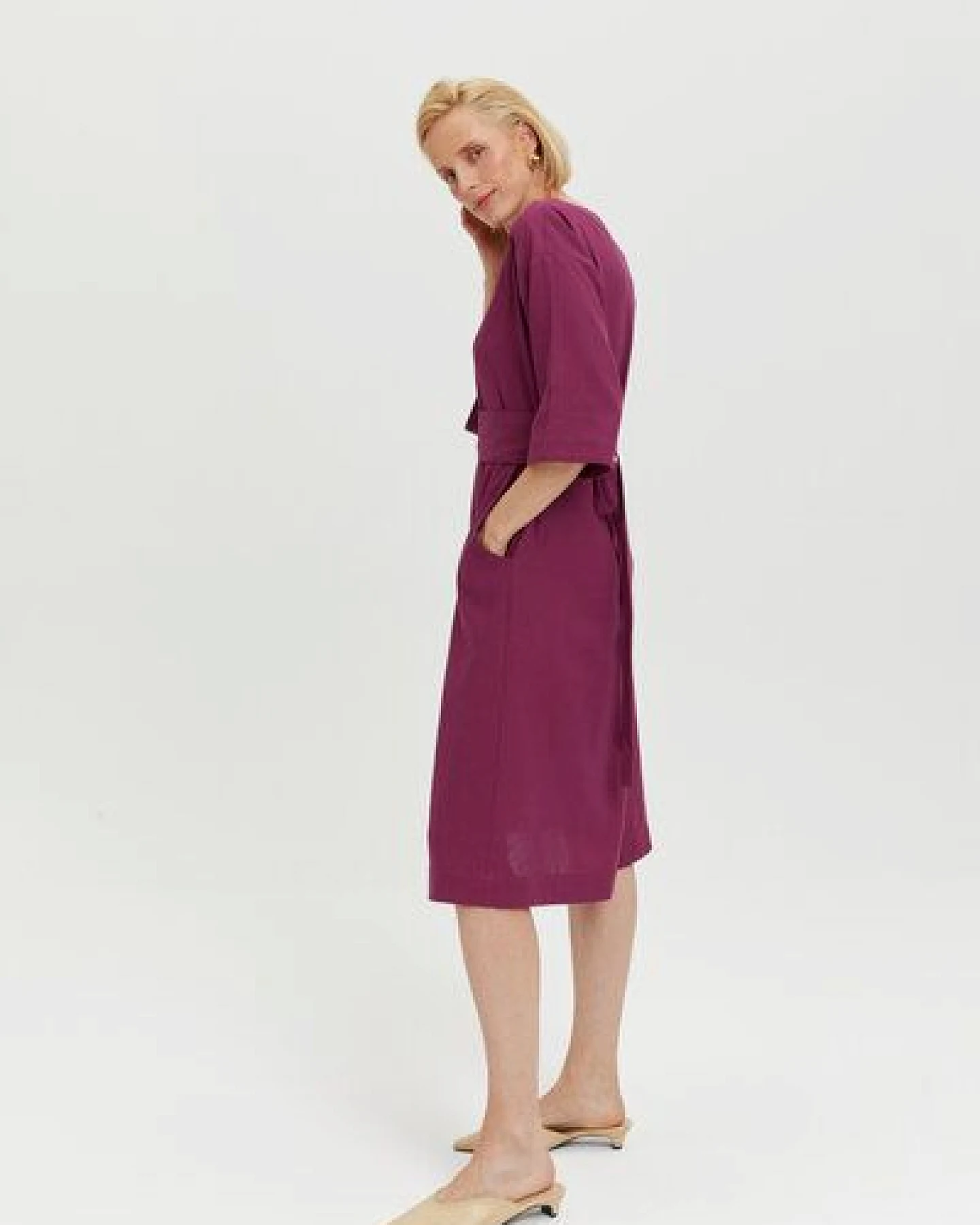 AYANI Mane Midikleid aus Leinen & ECOVERO – Ansicht 4