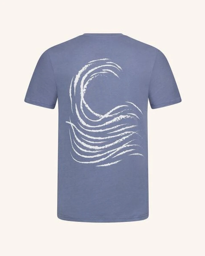 NORDLICHT Statement T-Shirt Talvi Ozeanblau aus 100% Bio-Baumwolle